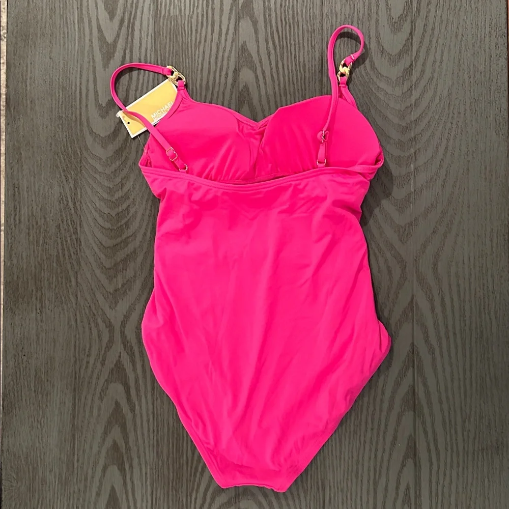 Michael Kors  Hot Pink One-Piece Swimsuit with Adjustable Straps
